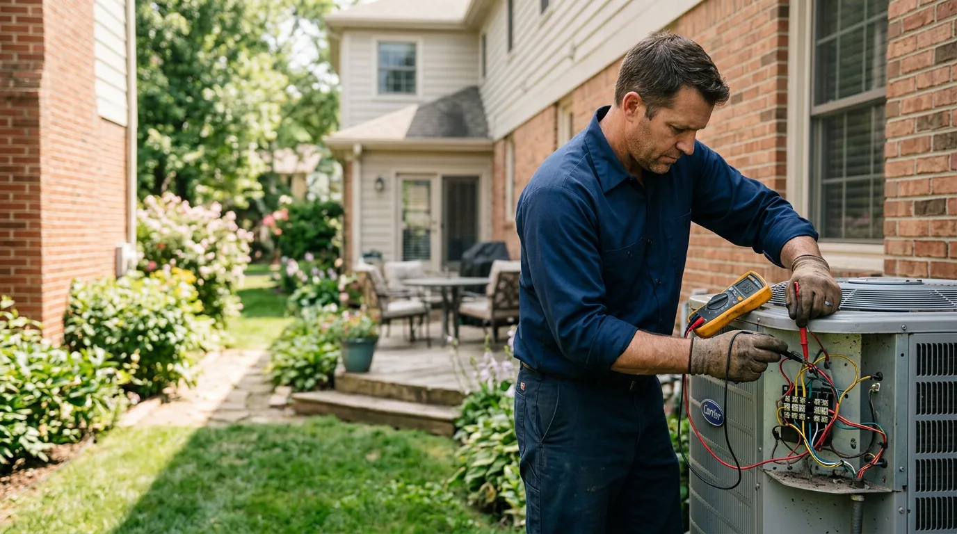 HVAC technician working near Maple Heights, OH